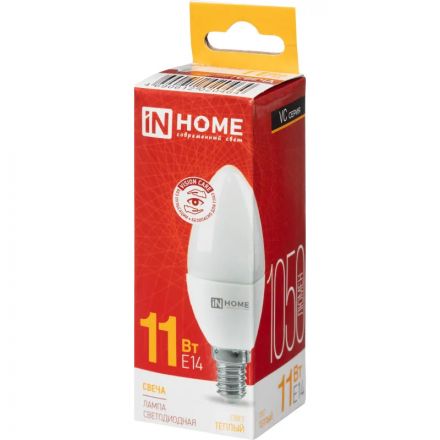 Лампа светодиодная LED-СВЕЧА-VC 11Вт 230В Е14 3000К IN HOME Лампа светодиодная LED-СВЕЧА-VC 11Вт 230В Е14 3000К IN HOME