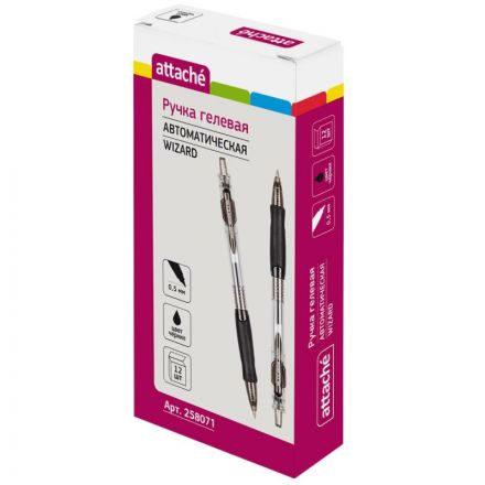 Ручка гелевая автоматическая Attache Wizard черняя (толщина линии 0.5 мм) Ручка гелевая автоматическая Attache Wizard черняя (толщина линии 0.5 мм)