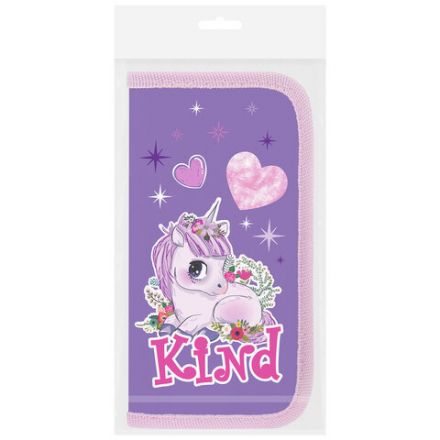 Пенал ПИФАГОР, 2 отделения, ламинированный картон, 19х11 см, "Happy Unicorn", 271533