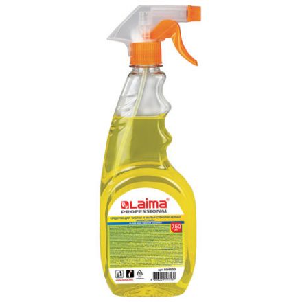 Средство для мытья стекол и зеркал 750 мл, LAIMA PROFESSIONAL "Лимон", распылитель, 604653 Средство для мытья стекол и зеркал 750 мл, LAIMA PROFESSIONAL "Лимон", распылитель, 604653