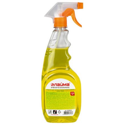 Средство для мытья стекол и зеркал 750 мл, LAIMA PROFESSIONAL "Лимон", распылитель, 604653 Средство для мытья стекол и зеркал 750 мл, LAIMA PROFESSIONAL "Лимон", распылитель, 604653