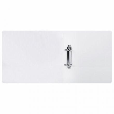 Папка ПАНОРАМА на 2 кольцах, ПРОЧНАЯ, картон/ПВХ, BRAUBERG "Office", БЕЛАЯ, 65 мм, до 400 листов, 271847