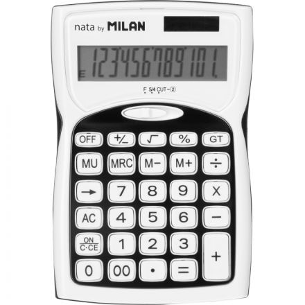 Калькулятор настольный компактный Milan 152012BL12 разр. чер-белблист