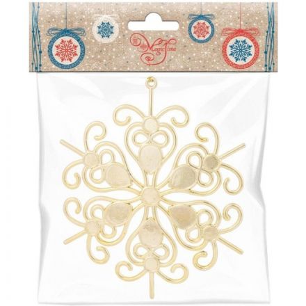 Игрушка НГ подвесная елочн.Снежинка кружевная в золот 14,5x14,5x0,3см,77947