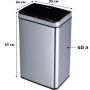 Ведро мусорное сенс сталь с крышкой глянц 330х240х670_STB-40 INOX