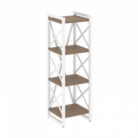 Loft Стеллаж на регулируемых опорах-4 полки VR.L-MST.O-4.4 Дуб аризона/Белый металл 400*400*1280 Loft Стеллаж на регулируемых опорах-4 полки VR.L-MST.O-4.4 Дуб аризона/Белый металл 400*400*1280
