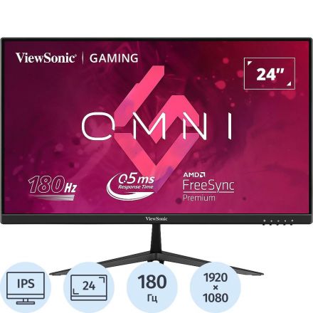 Монитор ViewSonic (VX2428)24/FHD/IPS/165Hz/250cd/5ms/HDMI/DP