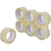 Клейкая лента упаковочная 48мм х 100м 38мкм прозрачный 6 шт./уп (М) Клейкая лента упаковочная 48мм х 100м 38мкм прозрачный 6 шт./уп (М)