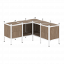 Loft Угловой внутренний стеллаж наборный VR.L-27 Дуб аризона/Белый металл 1278*1278*636
