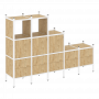 Loft Прямой стеллаж наборный VR.L-19 Тиквуд светлый/Белый металл 2110*446*1458