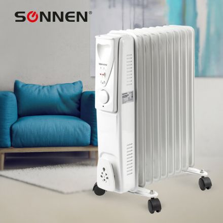 Обогреватель масляный SONNEN DFS-09, 2000 Вт, 9 секций, белый, 453499 Обогреватель масляный SONNEN DFS-09, 2000 Вт, 9 секций, белый, 453499