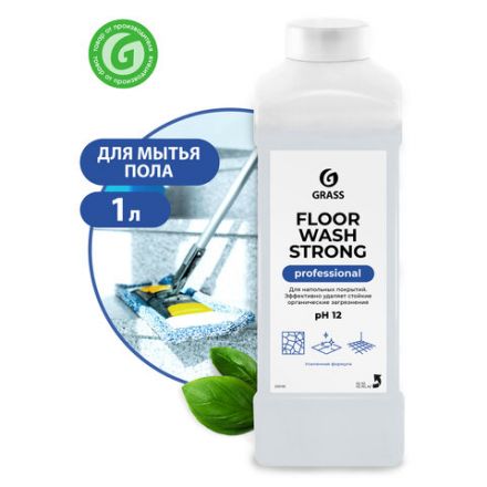 Средство концентрат для машинной и ручной мойки полов 1 л, GRASS FLOOR WASH STRONG, щелочное, 250100 Средство концентрат для машинной и ручной мойки полов 1 л, GRASS FLOOR WASH STRONG, щелочное, 250100