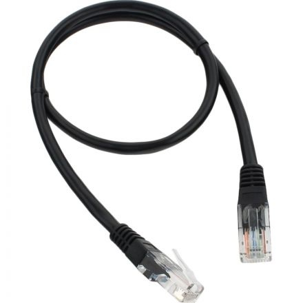 Патч-корд UTP Cablexpert PP12-0.5M/BK кат.5e, 0.5м, черный