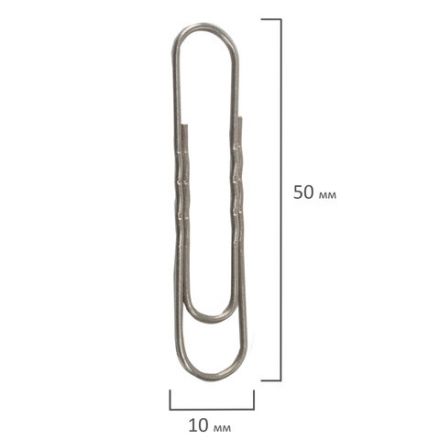 Скрепки большие 50 мм гофрированные 50 шт., STAFF "EVERYDAY", металлические, РОССИЯ, 220011