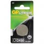 Батарейка литиевая GP Lithium CR2450 "таблетка, дисковая, кнопочная" 1 шт., блистер, CR2450-2C1