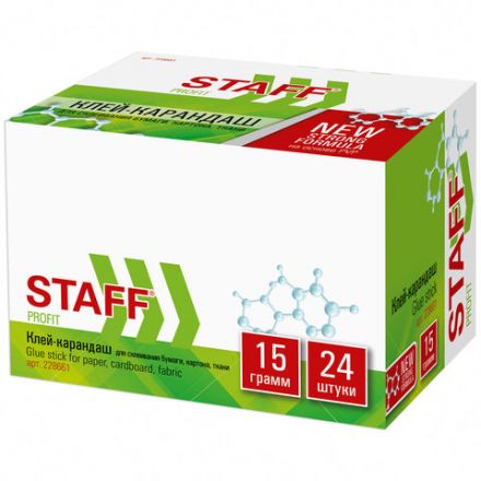 Клей-карандаш УСИЛЕННЫЙ STAFF Profit, 15 г, PVP-основа, 228661 Клей-карандаш УСИЛЕННЫЙ STAFF Profit, 15 г, PVP-основа, 228661