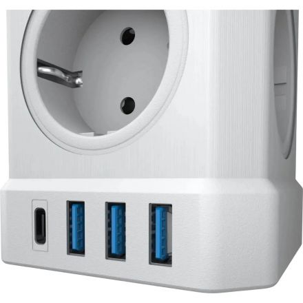Сетевой фильтр AGNI  5р/2м,3USB 1TYPE-C,белый(TP-VE4U5E-C-2m-white)