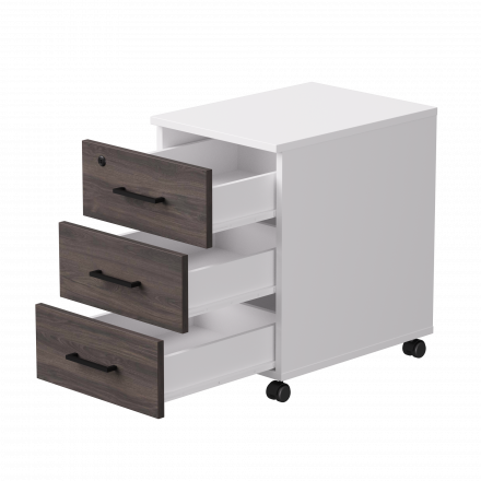 Тумба мобильная Everprof EVO 406х540х608 Белый/Белый/Дуб Пасадена