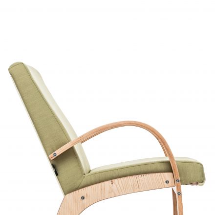 Кресло для отдыха Денди, Дуб шпон, Melva 33, Ткань Рогожка