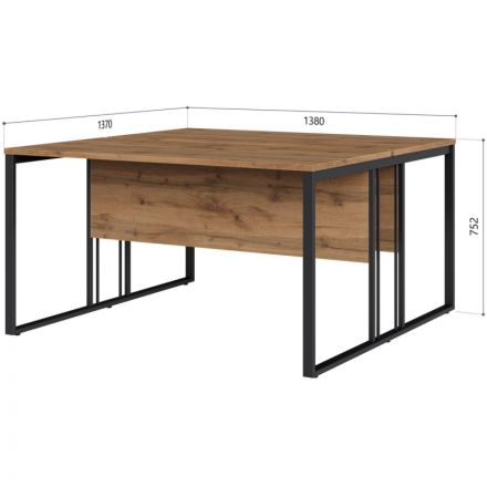 Рабочая станция Easy Loft 241S005 2раб.места Ш1380 дуб натур