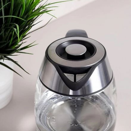 Чайник SCARLETT SC-EK27G13, 2 л, 2200 Вт, закрытый нагревательный элемент, стекло, стальной Чайник SCARLETT SC-EK27G13, 2 л, 2200 Вт, закрытый нагревательный элемент, стекло, стальной