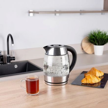 Чайник SCARLETT SC-EK27G13, 2 л, 2200 Вт, закрытый нагревательный элемент, стекло, стальной Чайник SCARLETT SC-EK27G13, 2 л, 2200 Вт, закрытый нагревательный элемент, стекло, стальной