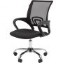 Кресло EChair-304LT TC ткань черн/сетка черн, хром Кресло EChair-304LT TC ткань черн/сетка черн, хром