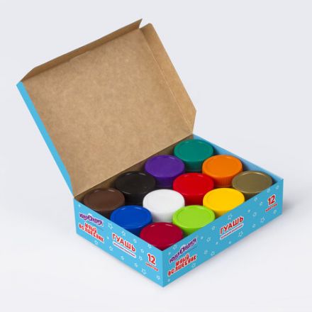 Гуашь ЮНЛАНДИЯ "ЮНЫЙ ВОЛШЕБНИК", 12 цветов по 35 мл, БОЛЬШИЕ БАНОЧКИ, высшее качество, 191336 Гуашь ЮНЛАНДИЯ "ЮНЫЙ ВОЛШЕБНИК", 12 цветов по 35 мл, БОЛЬШИЕ БАНОЧКИ, высшее качество, 191336