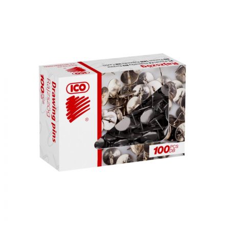 Кнопки канцелярские ICO металлические стальные (100 штук в упаковке) Кнопки канцелярские ICO металлические стальные (100 штук в упаковке)
