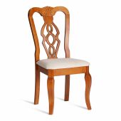 Стул Tetchair Афродита/ Aphrodite дерево гевея, 46х54х99см, Espresso (дуб в красноту), ткань кремовая с рисунком (А04)