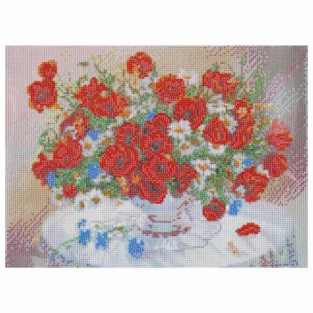 Картина стразами (алмазная мозаика), 30х40 см, ОСТРОВ СОКРОВИЩ "Маки", без подрамника, 663861 Картина стразами (алмазная мозаика), 30х40 см, ОСТРОВ СОКРОВИЩ "Маки", без подрамника, 663861