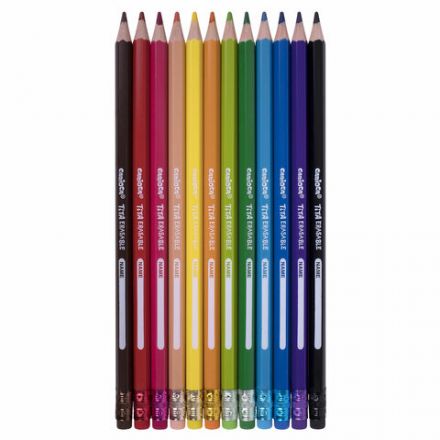 Карандаши цветные стираемые с резинкой CARIOCA "Erasable", 12 цветов, шестигранные, грифель 3 мм, 42897 Карандаши цветные стираемые с резинкой CARIOCA "Erasable", 12 цветов, шестигранные, грифель 3 мм, 42897