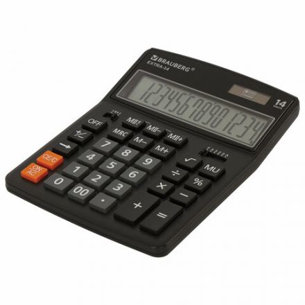 Калькулятор настольный BRAUBERG EXTRA-14-BK (206x155 мм), 14 разрядов, двойное питание, ЧЕРНЫЙ, 250474 Калькулятор настольный BRAUBERG EXTRA-14-BK (206x155 мм), 14 разрядов, двойное питание, ЧЕРНЫЙ, 250474