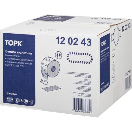 Бумага туалетная Tork Premium T2 2с мин бел170м 850л 110253/120243 12рул/уп Бумага туалетная Tork Premium T2 2с мин бел170м 850л 110253/120243 12рул/уп
