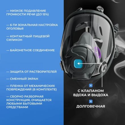 Маска полнолицевая панорамная PHSV 9300, р.М Маска полнолицевая панорамная PHSV 9300, р.М