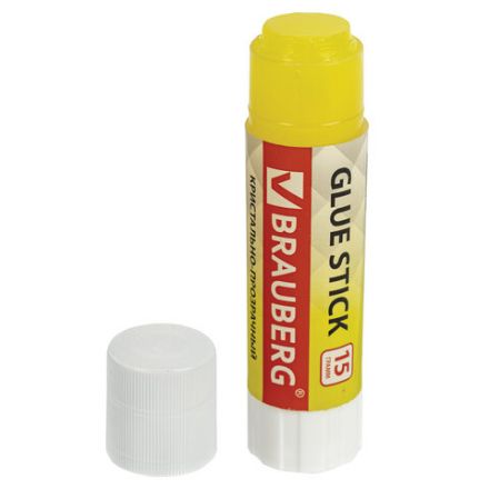 Клей-карандаш 15 г ВЫГОДНАЯ УПАКОВКА BRAUBERG "COLOR Crystal", 4 штуки на блистере, 271709