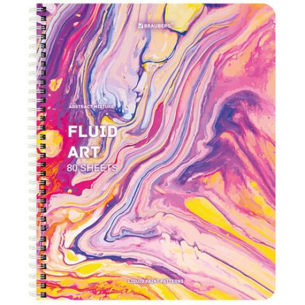 Тетрадь А5 80 л. BRAUBERG гребень, клетка, обложка картон, "Colorful Art" (микс в спайке), 404414