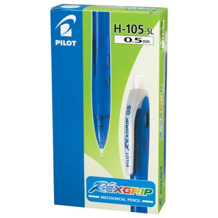 Карандаш механический 0,5 мм, PILOT Н-105 "Rex Grip", ластик, резиновый грип, корпус синий, H-105 Карандаш механический 0,5 мм, PILOT Н-105 "Rex Grip", ластик, резиновый грип, корпус синий, H-105