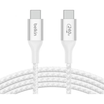 Кабель Belkin (CAB015bt1MWH)BoostCh.240W PD USB-C/USB-C Braided 1м бел