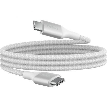 Кабель Belkin (CAB015bt1MWH)BoostCh.240W PD USB-C/USB-C Braided 1м бел