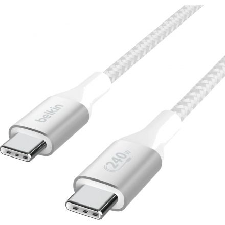 Кабель Belkin (CAB015bt1MWH)BoostCh.240W PD USB-C/USB-C Braided 1м бел