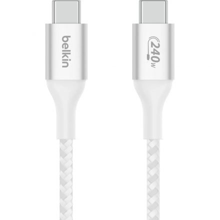 Кабель Belkin (CAB015bt1MWH)BoostCh.240W PD USB-C/USB-C Braided 1м бел