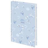 Ежедневник датированный 2026 145х215 мм, А5, STAFF, ламинированная обложка, "Blue Flowers", 117316 Ежедневник датированный 2026 145х215 мм, А5, STAFF, ламинированная обложка, "Blue Flowers", 117316