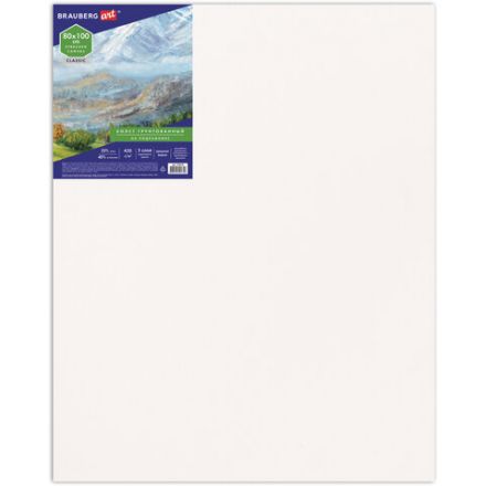 Холст на подрамнике BRAUBERG ART CLASSIC, 80х100см, грунт., 45%хлоп., 55%лен, среднее зерно, 190638 Холст на подрамнике BRAUBERG ART CLASSIC, 80х100см, грунт., 45%хлоп., 55%лен, среднее зерно, 190638