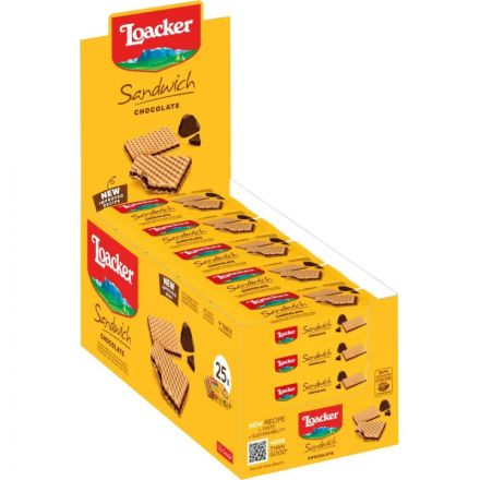 Вафли Loacker сэндвич шоколад 25 г × 25 шт. в упаковке 14011-034