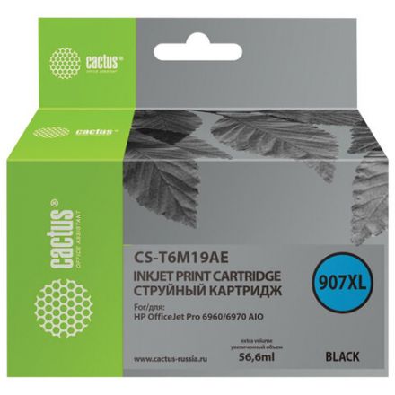 Картридж струйный CACTUS (CS-T6M19AE) для HP OfficeJet Pro 6950/6960/6970, черный Картридж струйный CACTUS (CS-T6M19AE) для HP OfficeJet Pro 6950/6960/6970, черный