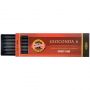 Грифели для цанговых карандашей Koh-I-Noor "Gioconda", H, 5,6мм, 6шт., круглый, пластик. коробка