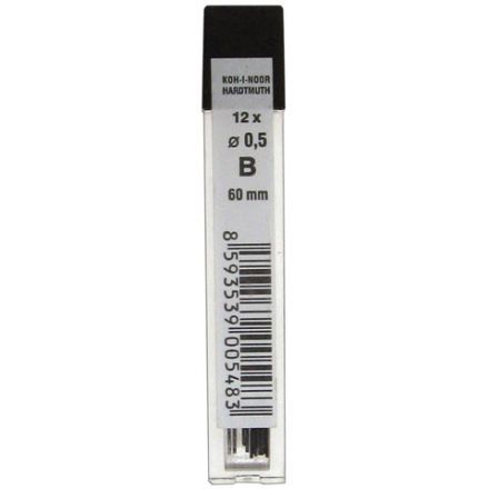 Грифели запасные 0,5 мм, B, KOH-I-NOOR, КОМПЛЕКТ 12 шт., 4152/B, 415200B005PKRU Грифели запасные 0,5 мм, B, KOH-I-NOOR, КОМПЛЕКТ 12 шт., 4152/B, 415200B005PKRU