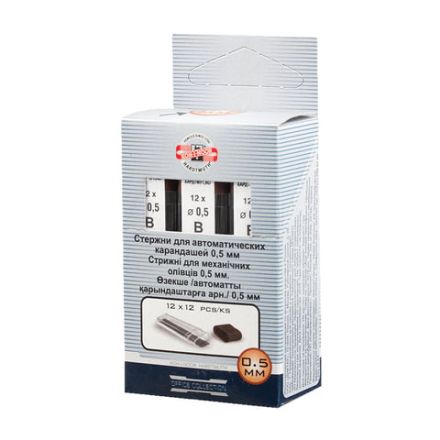 Грифели запасные 0,5 мм, B, KOH-I-NOOR, КОМПЛЕКТ 12 шт., 4152/B, 415200B005PKRU Грифели запасные 0,5 мм, B, KOH-I-NOOR, КОМПЛЕКТ 12 шт., 4152/B, 415200B005PKRU