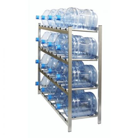 Стеллаж для воды Бомис-16 на 16 тар металлик 1250x440x1155 мм